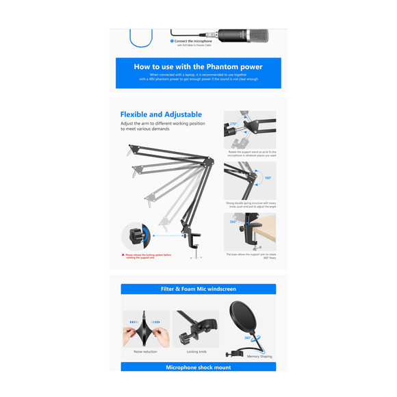 Neewer Scissor Arm & Mic Filter. As Is & As Shown! Black! - Picture 5 of 6